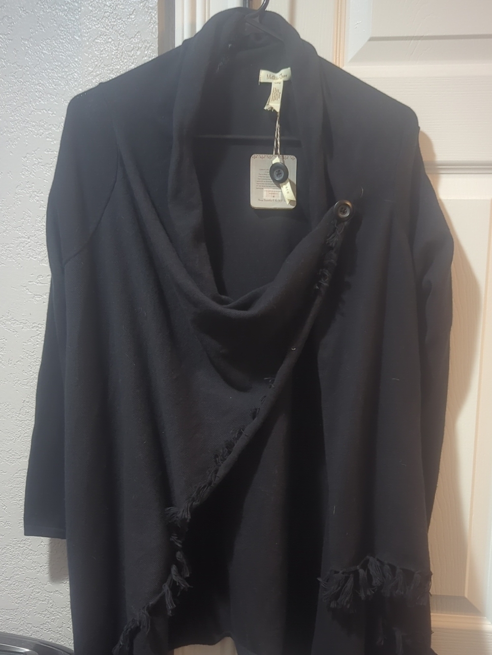 Matilda Jane Black Open Front Cardigan with Button Accent